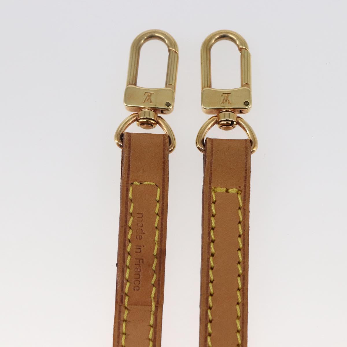 LOUIS VUITTON Shoulder Strap Leather 47.2"" Beige LV Auth hk3168