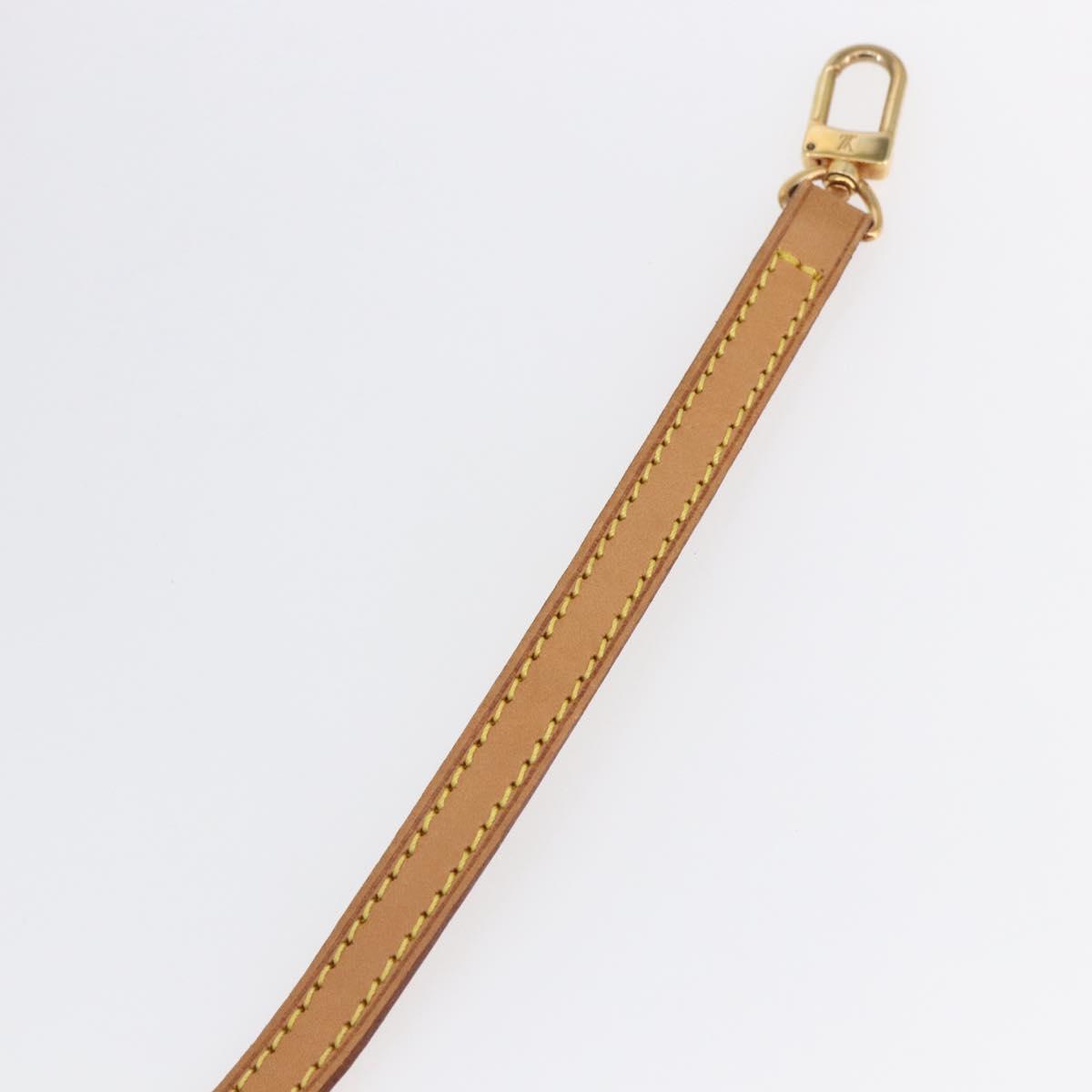 LOUIS VUITTON Shoulder Strap Leather 47.2"" Beige LV Auth hk3168