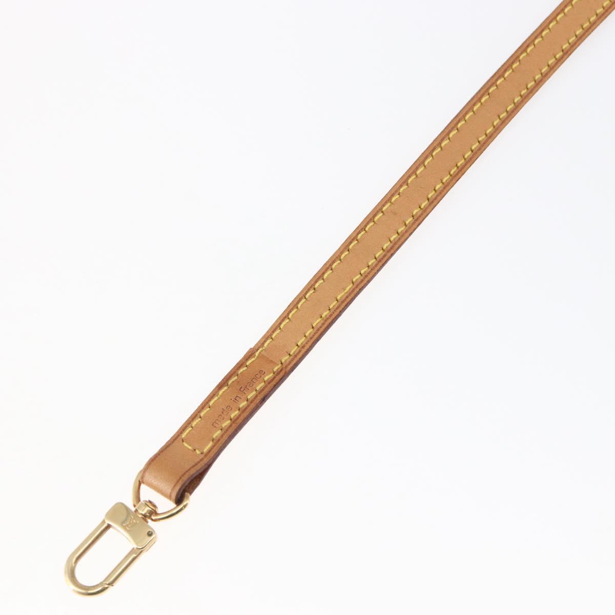 LOUIS VUITTON Shoulder Strap Leather 47.2"" Beige LV Auth hk3168