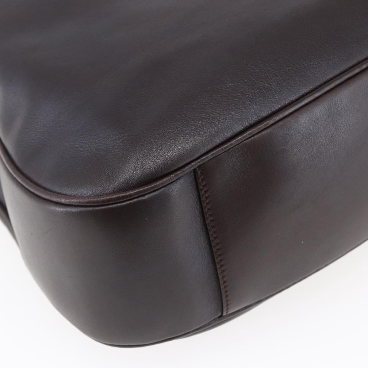 GUCCI Bamboo Shoulder Bag Leather 2way Black Gold 001 0166 1577 Auth hk3173