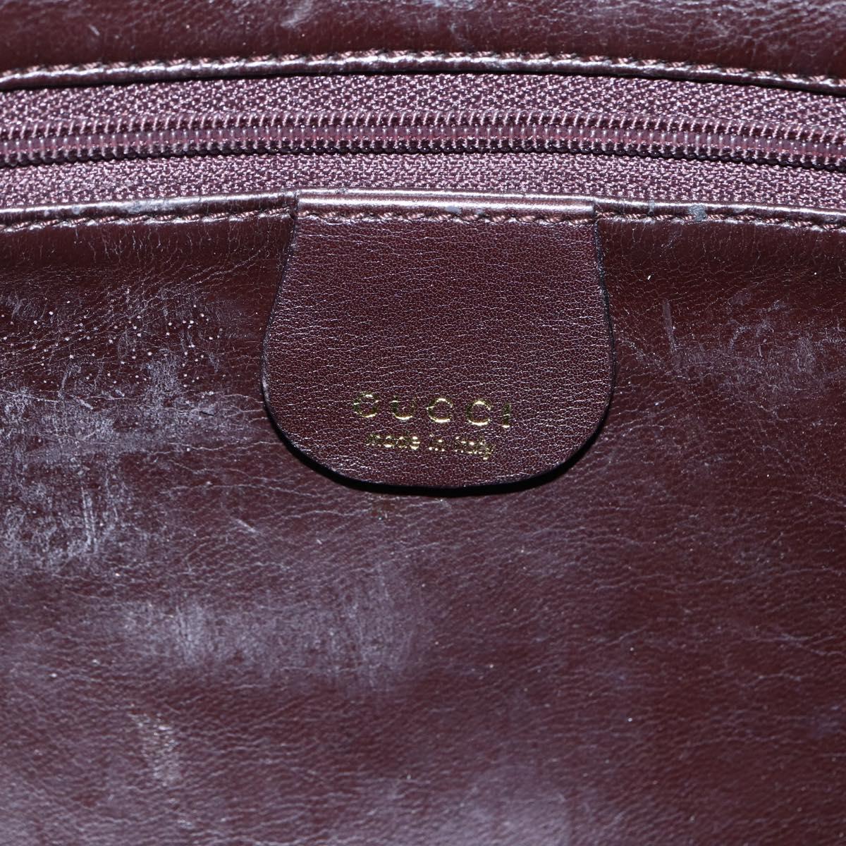 GUCCI Bamboo Shoulder Bag Leather 2way Black Gold 001 0166 1577 Auth hk3173