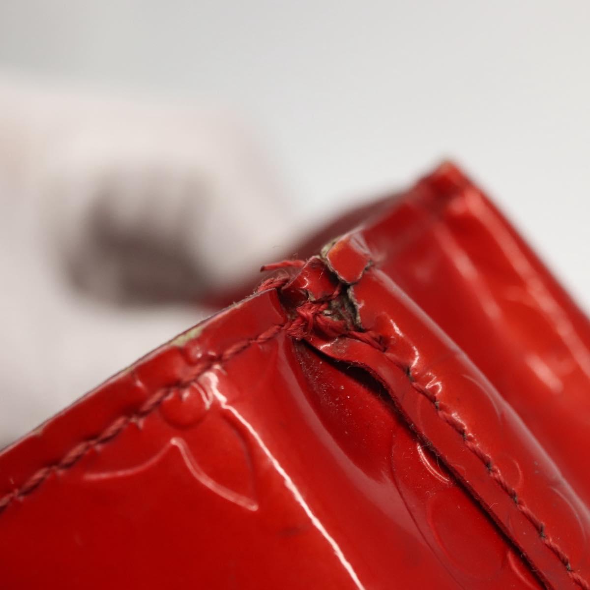 LOUIS VUITTON Monogram Vernis Reade PM Hand Bag Rouge M91088 LV Auth hk3180