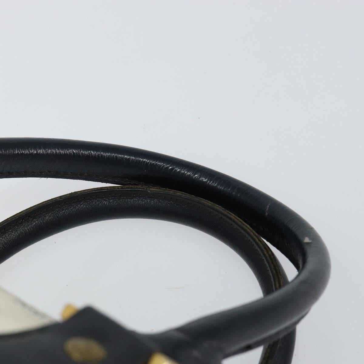 MCM Logogram Vicetos Boston Bag PVC Leather White Gold Auth hk3189