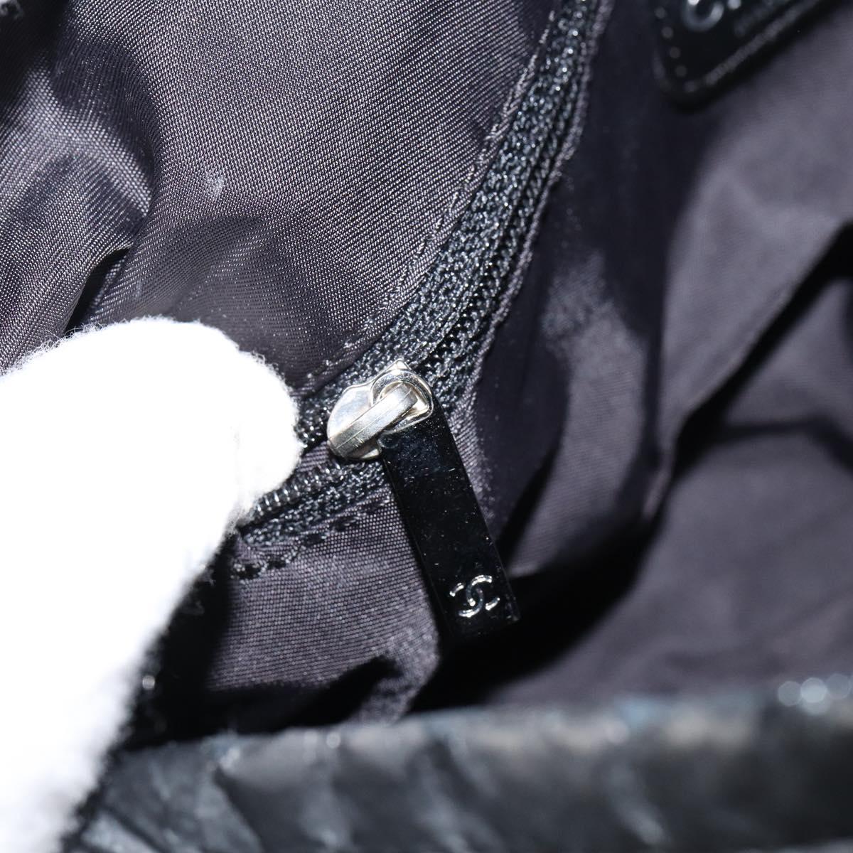 CHANEL Sports Hand Bag PVC Gray Silver CC Auth hk3194