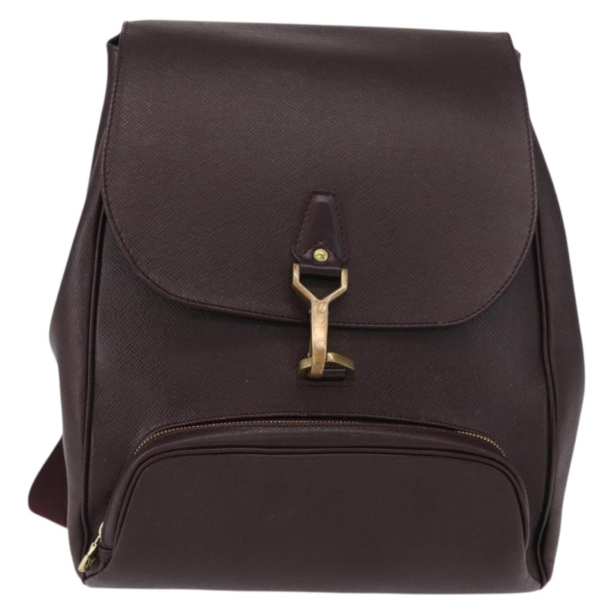 LOUIS VUITTON Taiga Cashier Backpack Acajou M30176 LV Auth hk3196