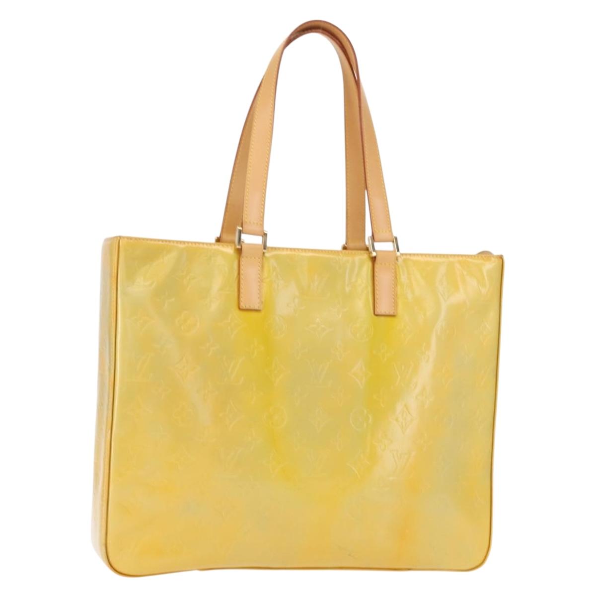 LOUIS VUITTON Monogram Vernis Columbus Tote Bag Gris M91028 LV Auth hk3200