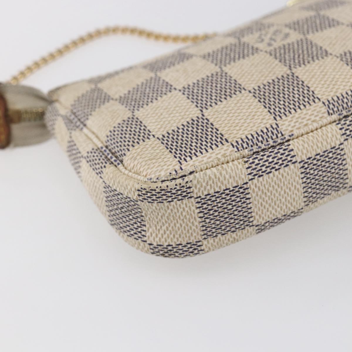 LOUIS VUITTON Damier Azur Mini Pochette Accessoires Pouch N63005 LV Auth hk3216