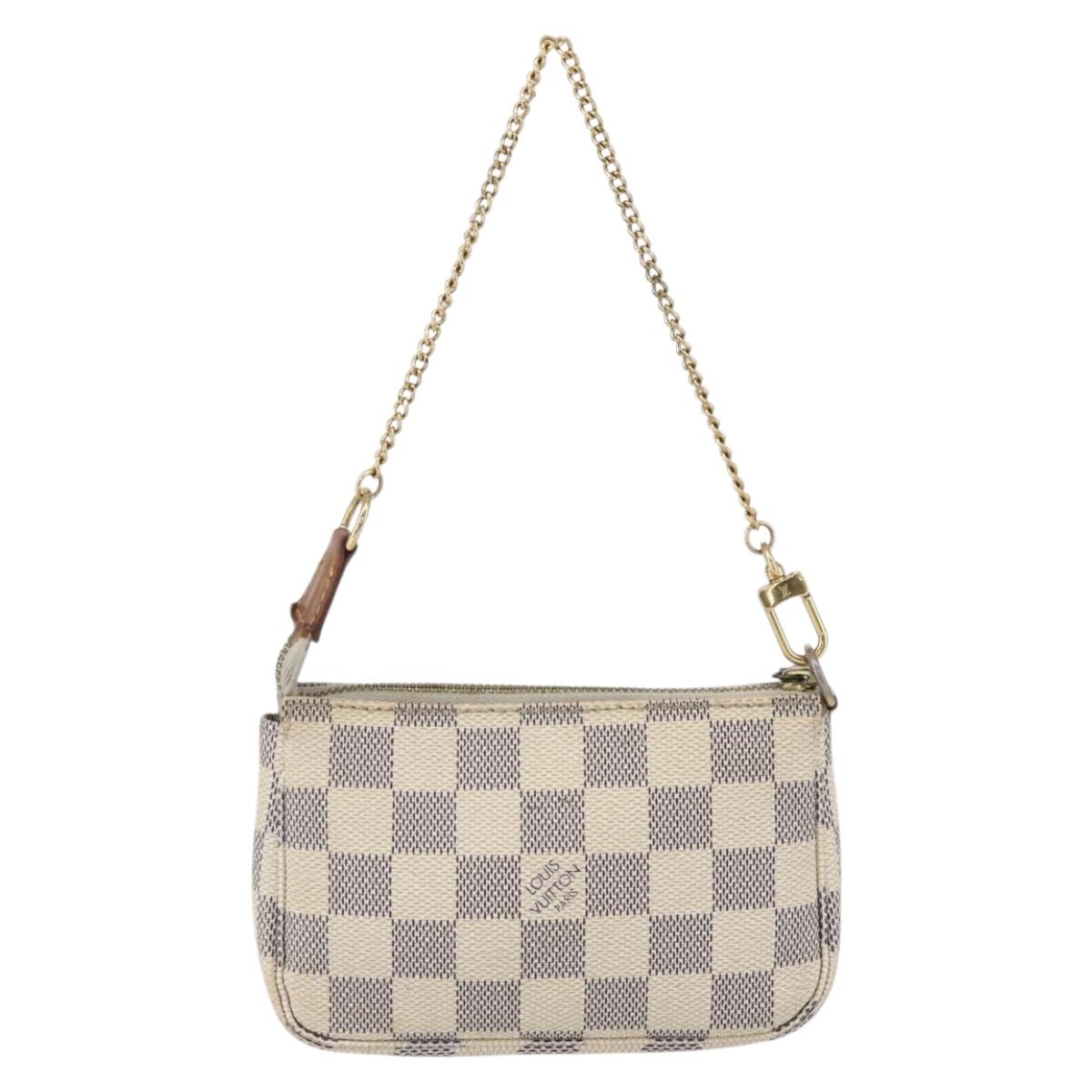 LOUIS VUITTON Damier Azur Mini Pochette Accessoires Pouch N63005 LV Auth hk3216