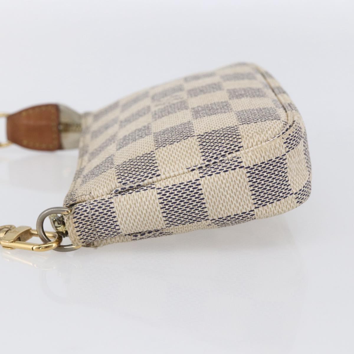 LOUIS VUITTON Damier Azur Mini Pochette Accessoires Pouch N63005 LV Auth hk3216