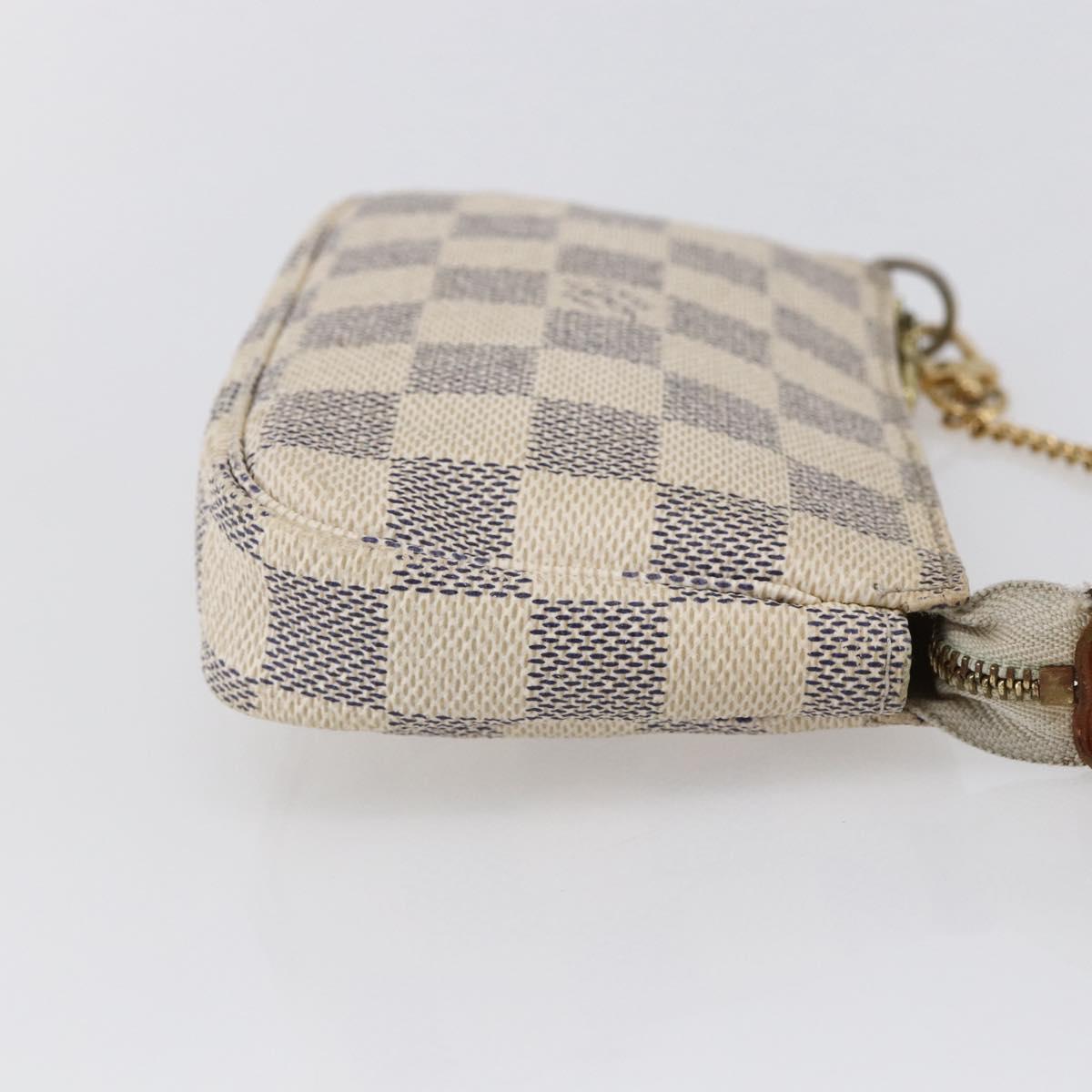 LOUIS VUITTON Damier Azur Mini Pochette Accessoires Pouch N63005 LV Auth hk3216