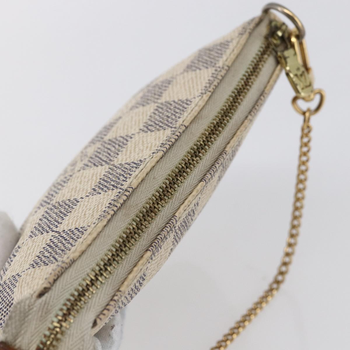 LOUIS VUITTON Damier Azur Mini Pochette Accessoires Pouch N63005 LV Auth hk3216