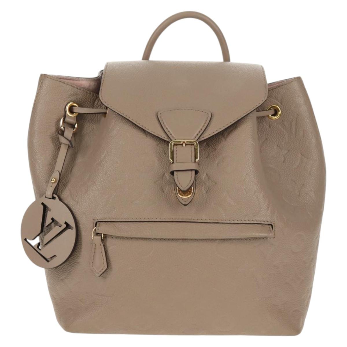 LOUIS VUITTON Monogram Empreinte Montsouris PM Bag Bronze M45410 LV Auth hk3223M