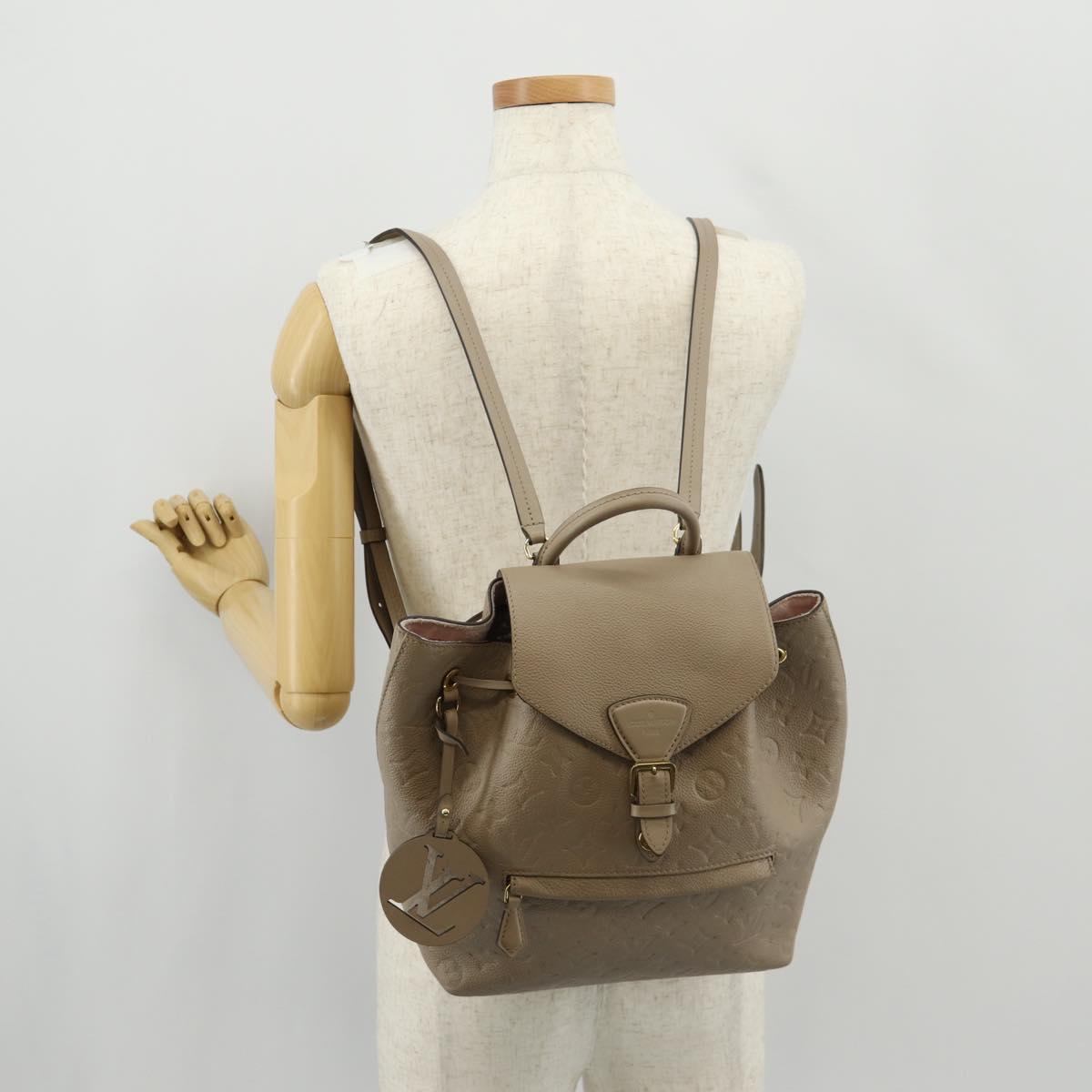 LOUIS VUITTON Monogram Empreinte Montsouris PM Bag Bronze M45410 LV Auth hk3223M