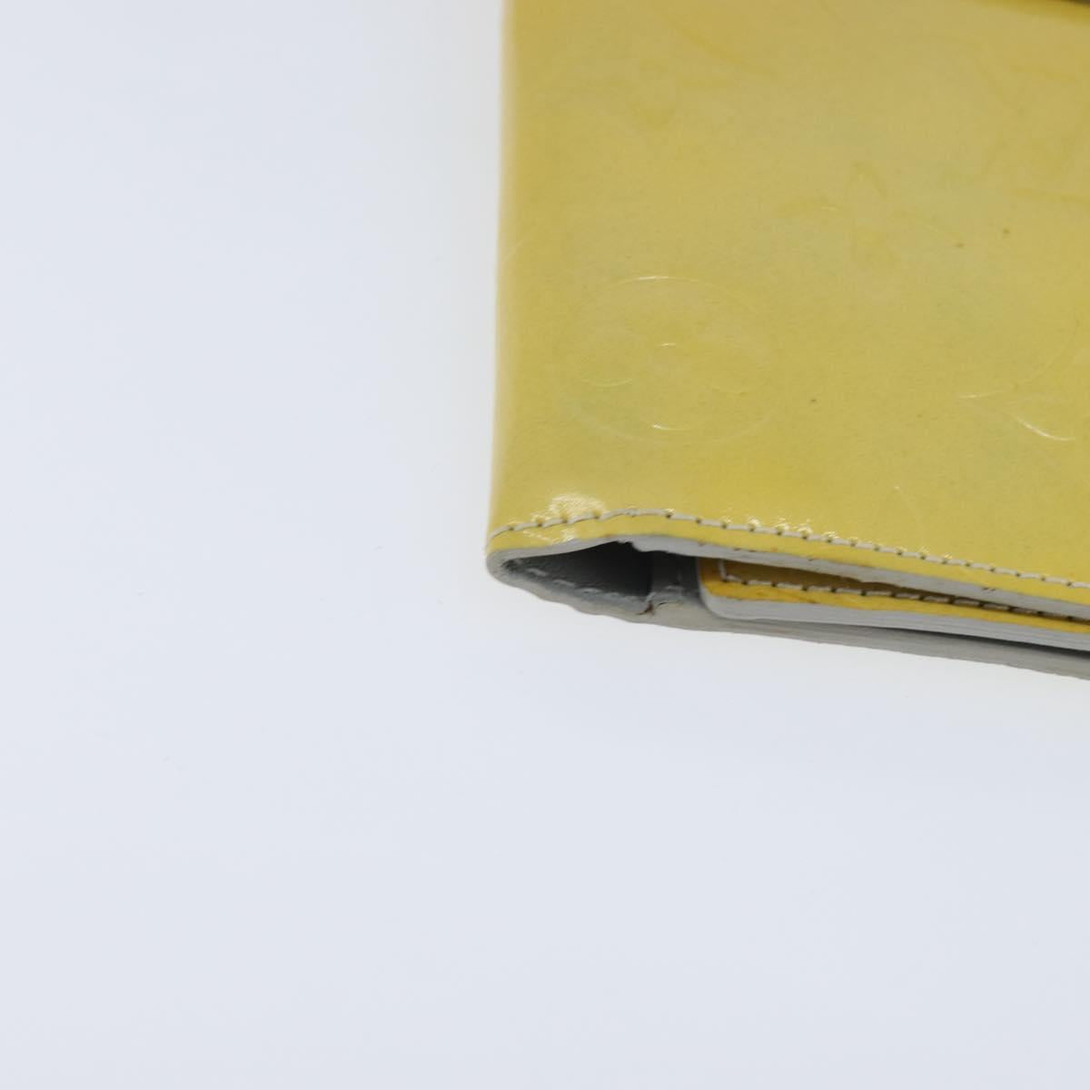 LOUIS VUITTON Monogram Vernis Walker Wallet Lime Yellow M91074 LV Auth hk3224