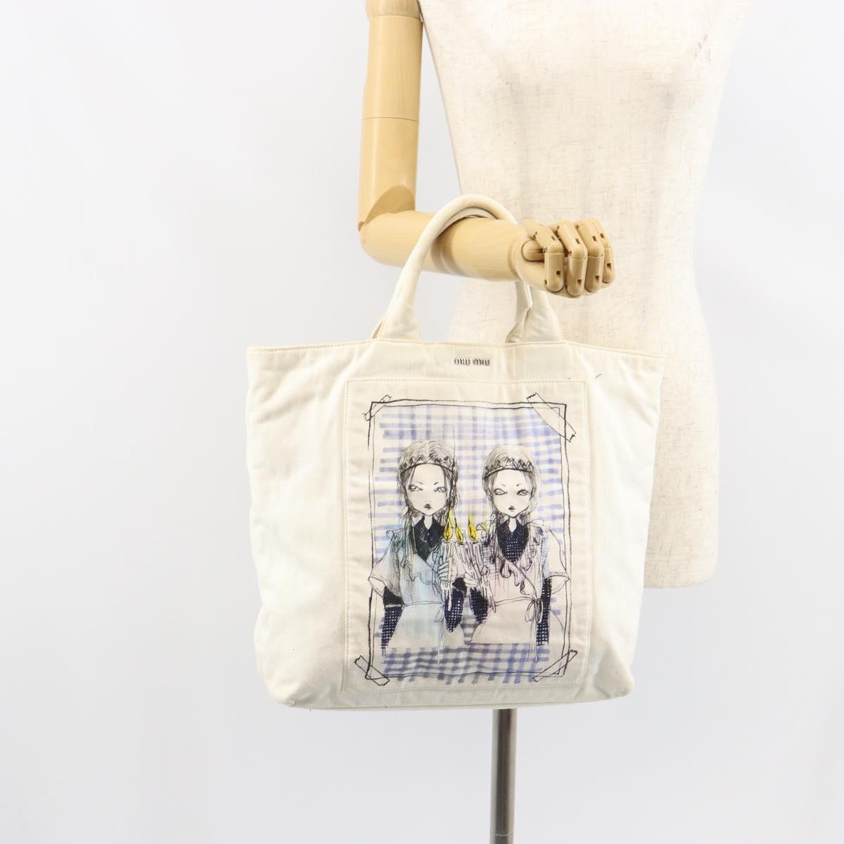 Miu Miu Spring/Summer 2016 Collection ERI WAKIYAMA Bag Canvas White Auth hk3236