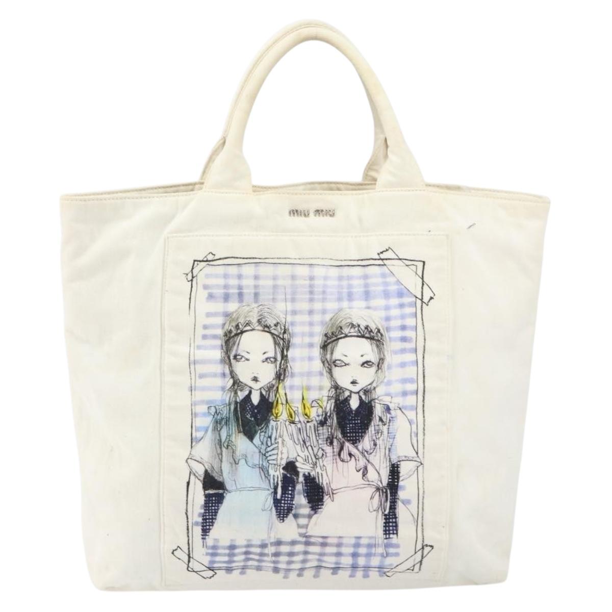 Miu Miu Spring/Summer 2016 Collection ERI WAKIYAMA Bag Canvas White Auth hk3236