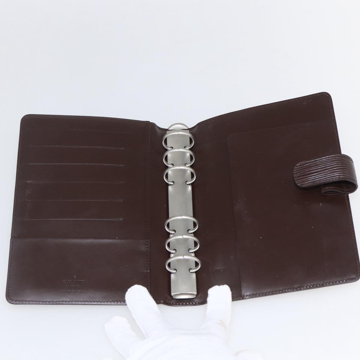 LOUIS VUITTON Epi Agenda MM Day Planner Cover Mocha R2004D LV Auth hk3243