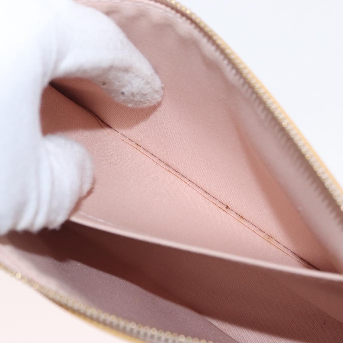 LOUIS VUITTON Vernis Pochette Accessoires Pouch Beige M90072 LV Auth hk3245