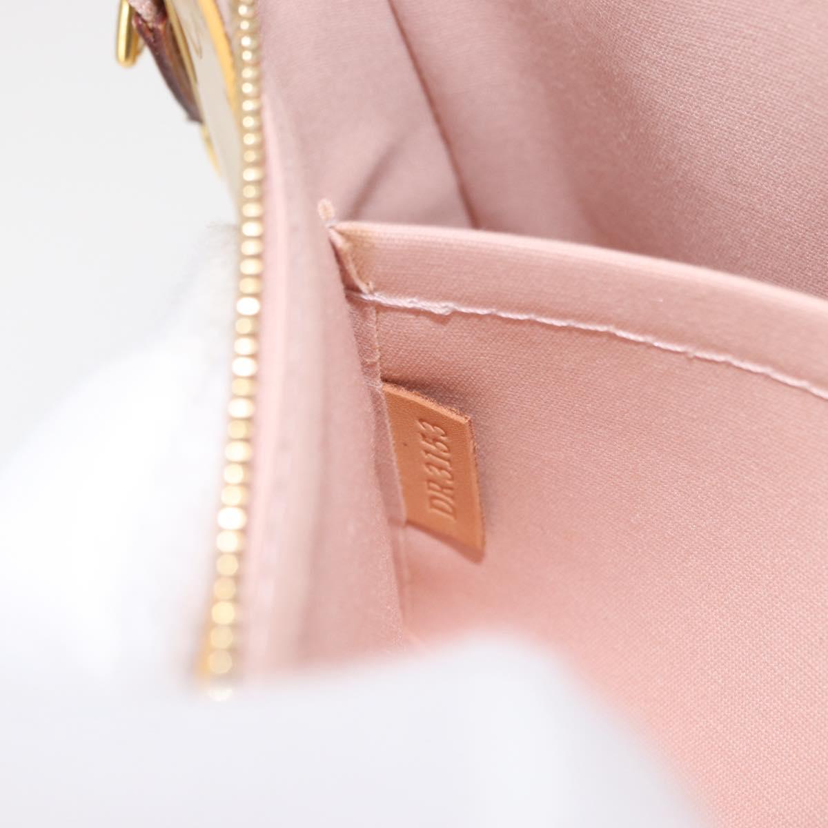 LOUIS VUITTON Vernis Pochette Accessoires Pouch Beige M90072 LV Auth hk3245