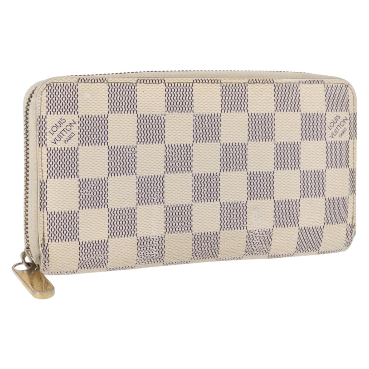 LOUIS VUITTON Damier Azur Zippy Wallet Long Wallet N60019 LV Auth hk3247