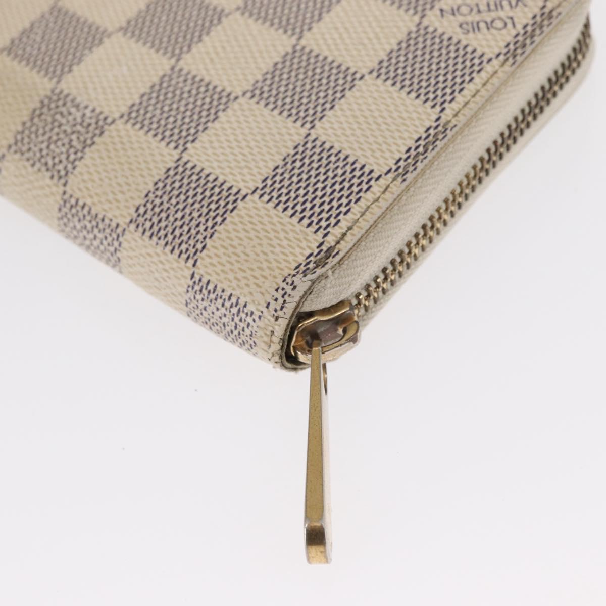 LOUIS VUITTON Damier Azur Zippy Wallet Long Wallet N60019 LV Auth hk3247