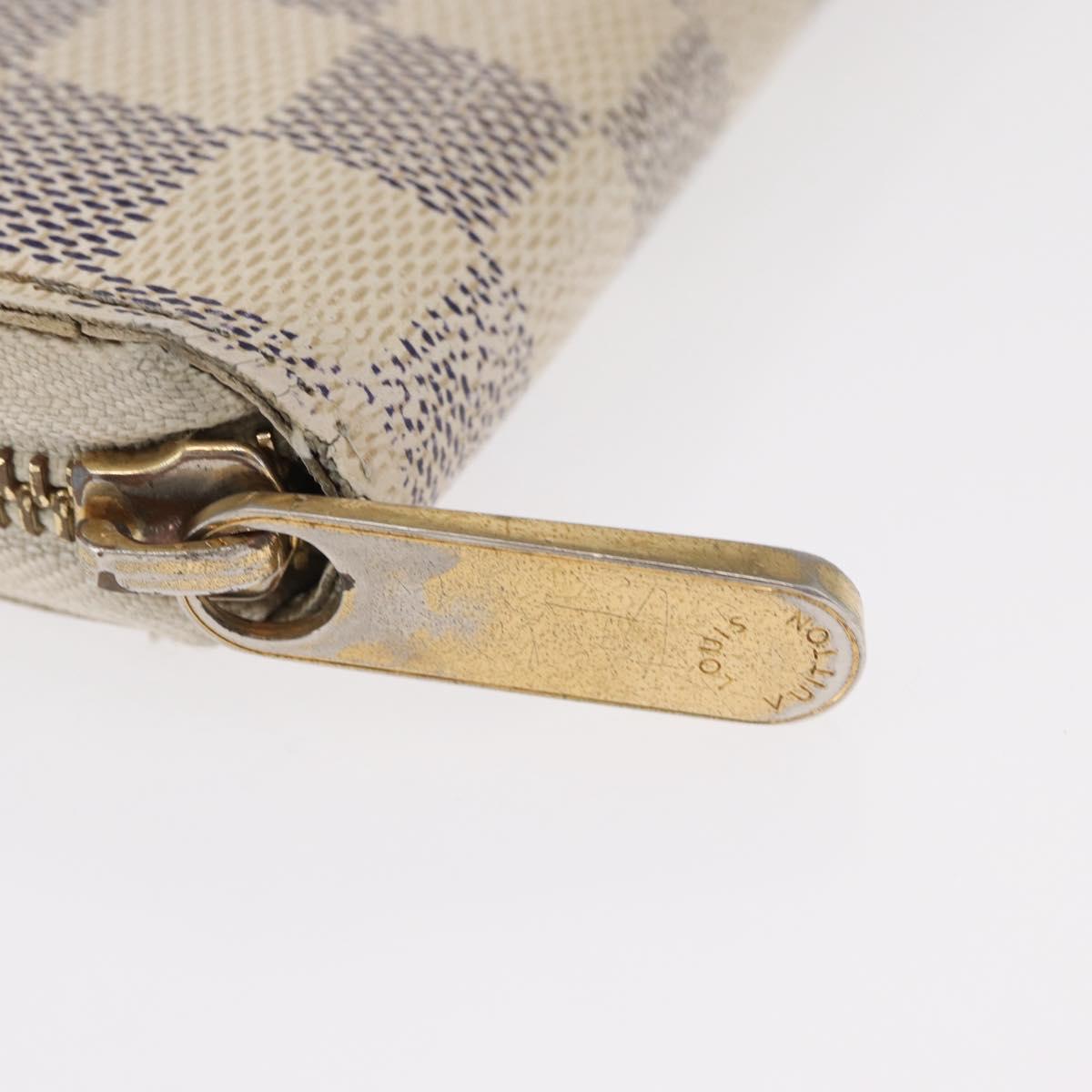 LOUIS VUITTON Damier Azur Zippy Wallet Long Wallet N60019 LV Auth hk3247