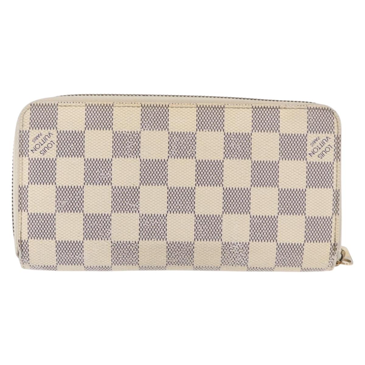 LOUIS VUITTON Damier Azur Zippy Wallet Long Wallet N60019 LV Auth hk3247