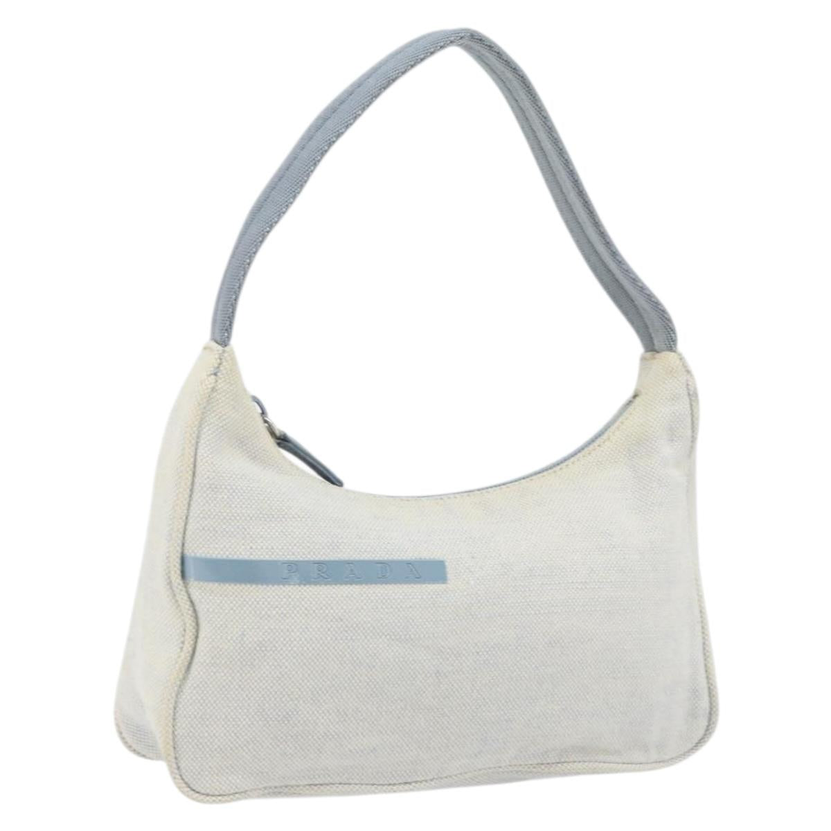 PRADA Sports Hand Bag Canvas Gray Blue Auth hk3257