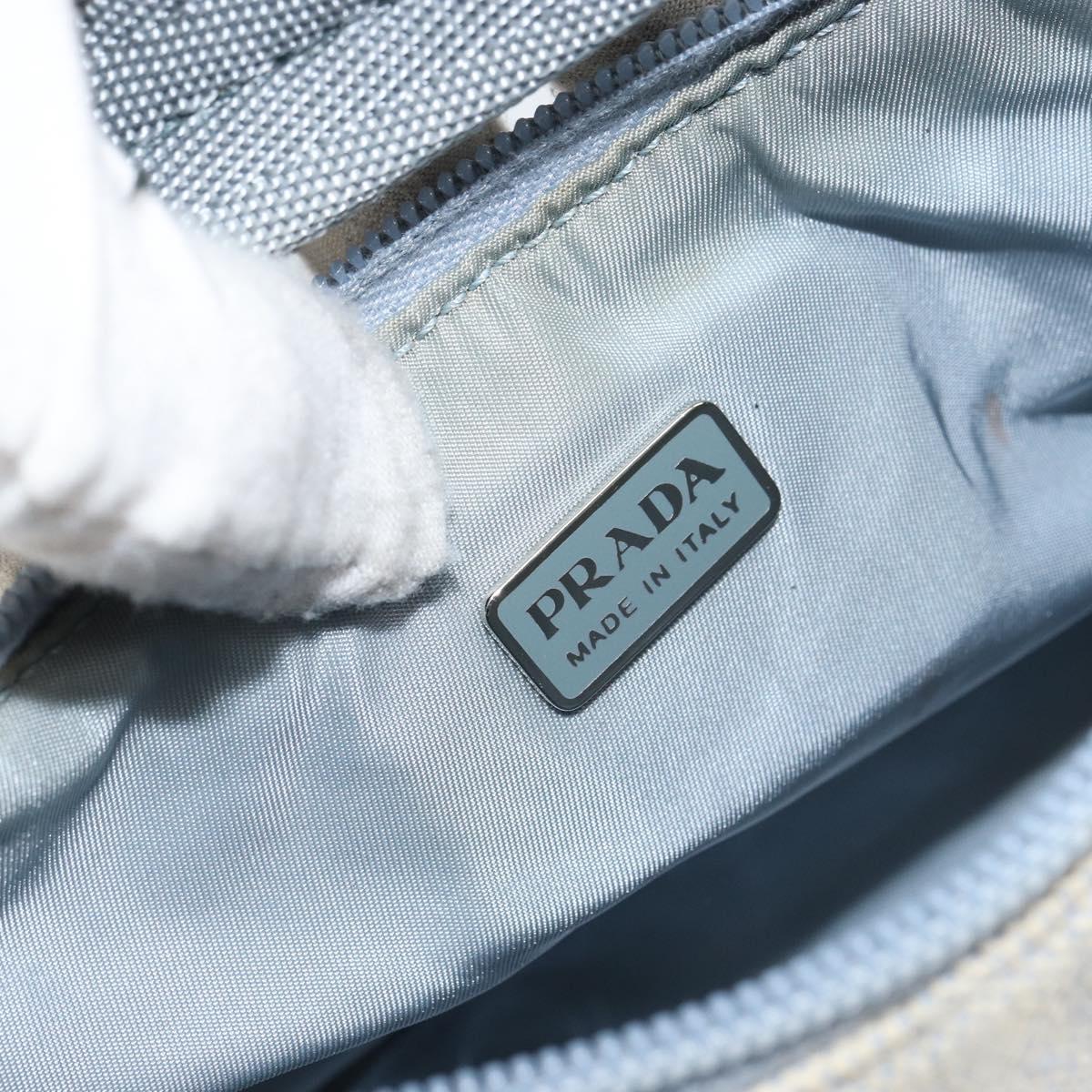 PRADA Sports Hand Bag Canvas Gray Blue Auth hk3257