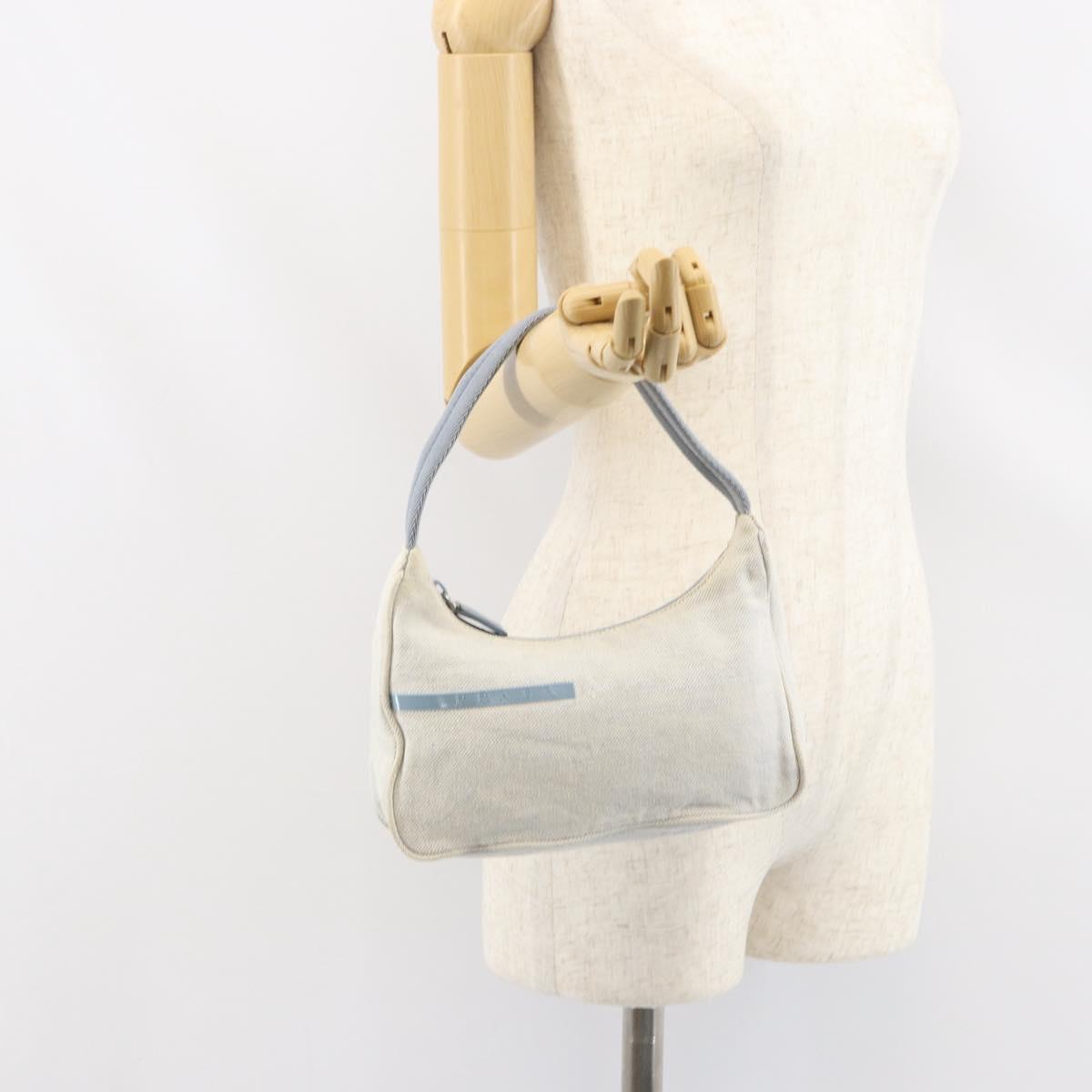 PRADA Sports Hand Bag Canvas Gray Blue Auth hk3257