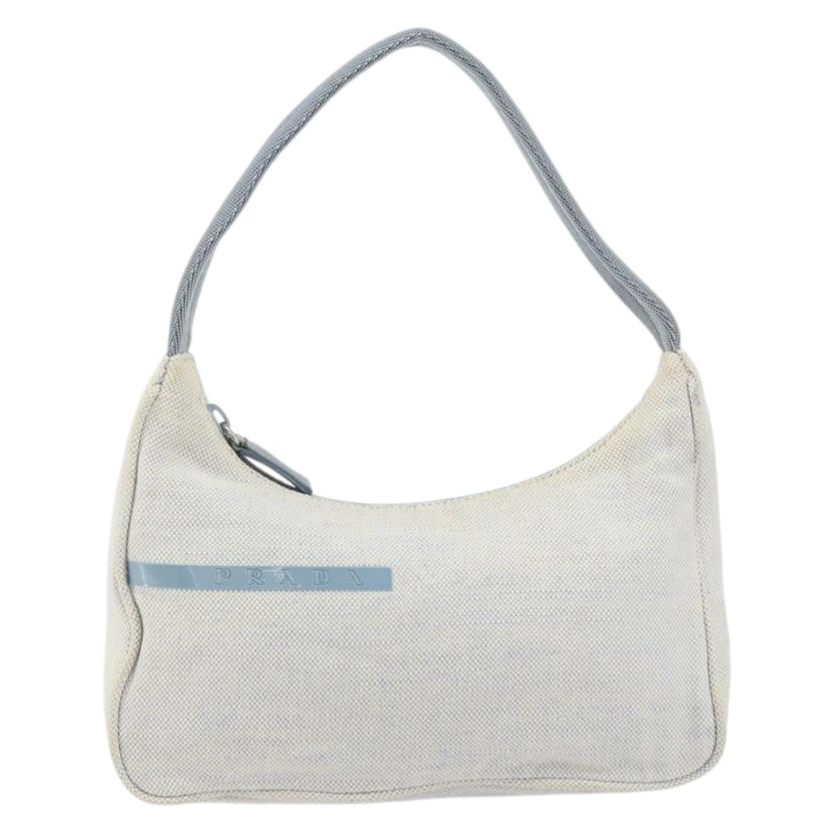 PRADA Sports Hand Bag Canvas Gray Blue Auth hk3257