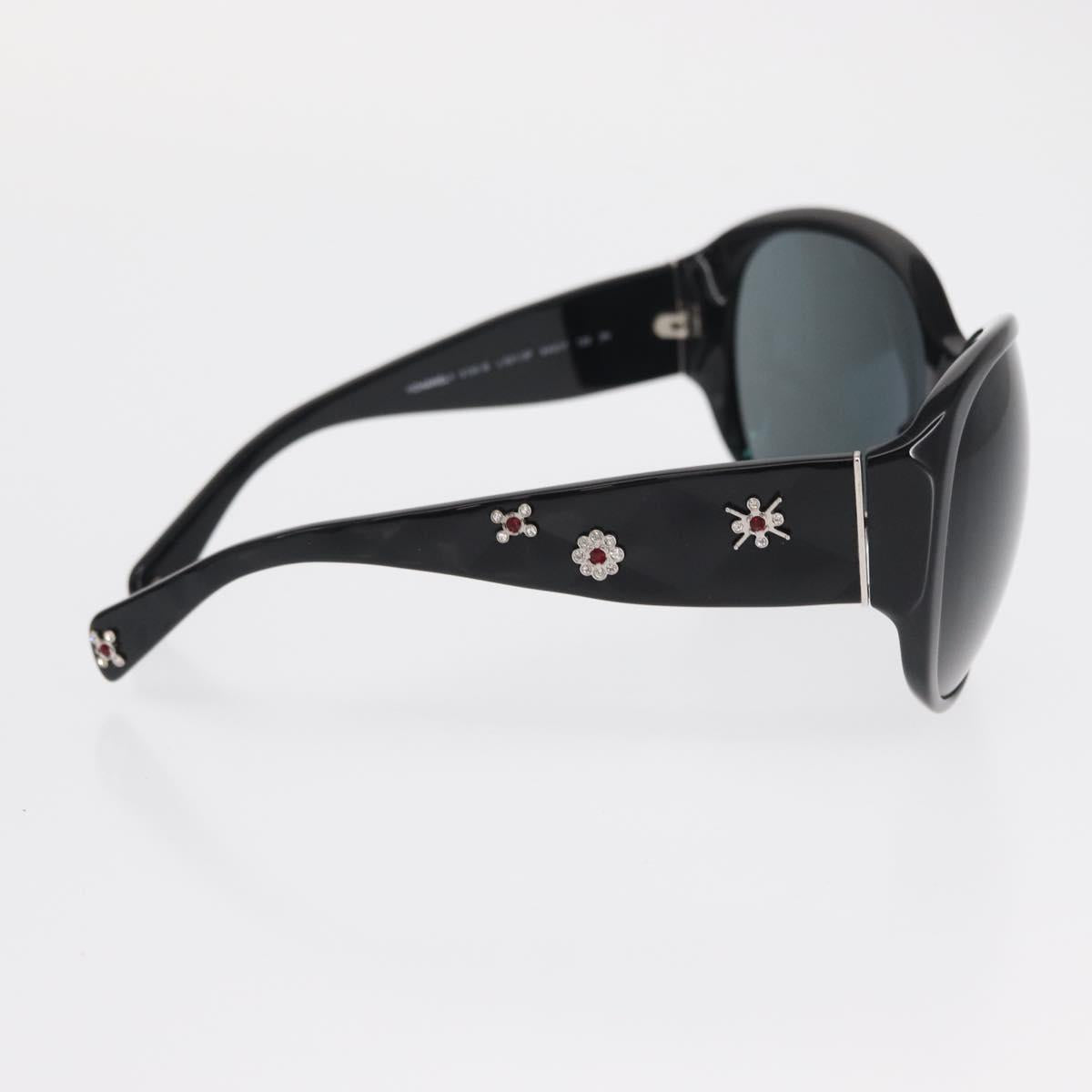 CHANEL Sunglasses plastic Black CC Auth hk3263