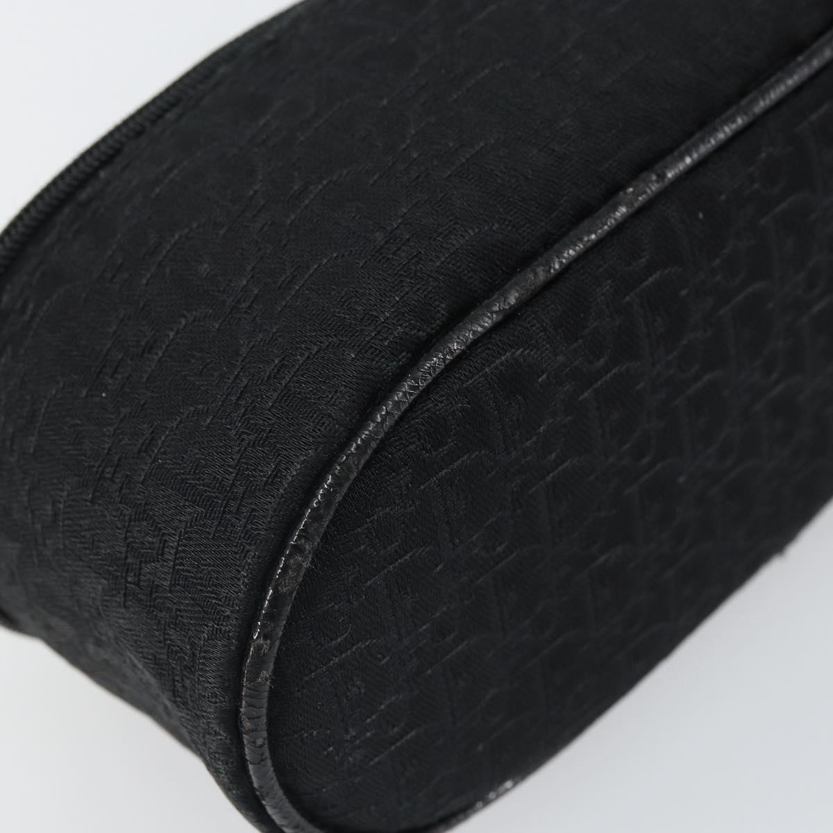 Christian Dior Trotter Canvas Vanity Pouch Black Silver Auth hk3265