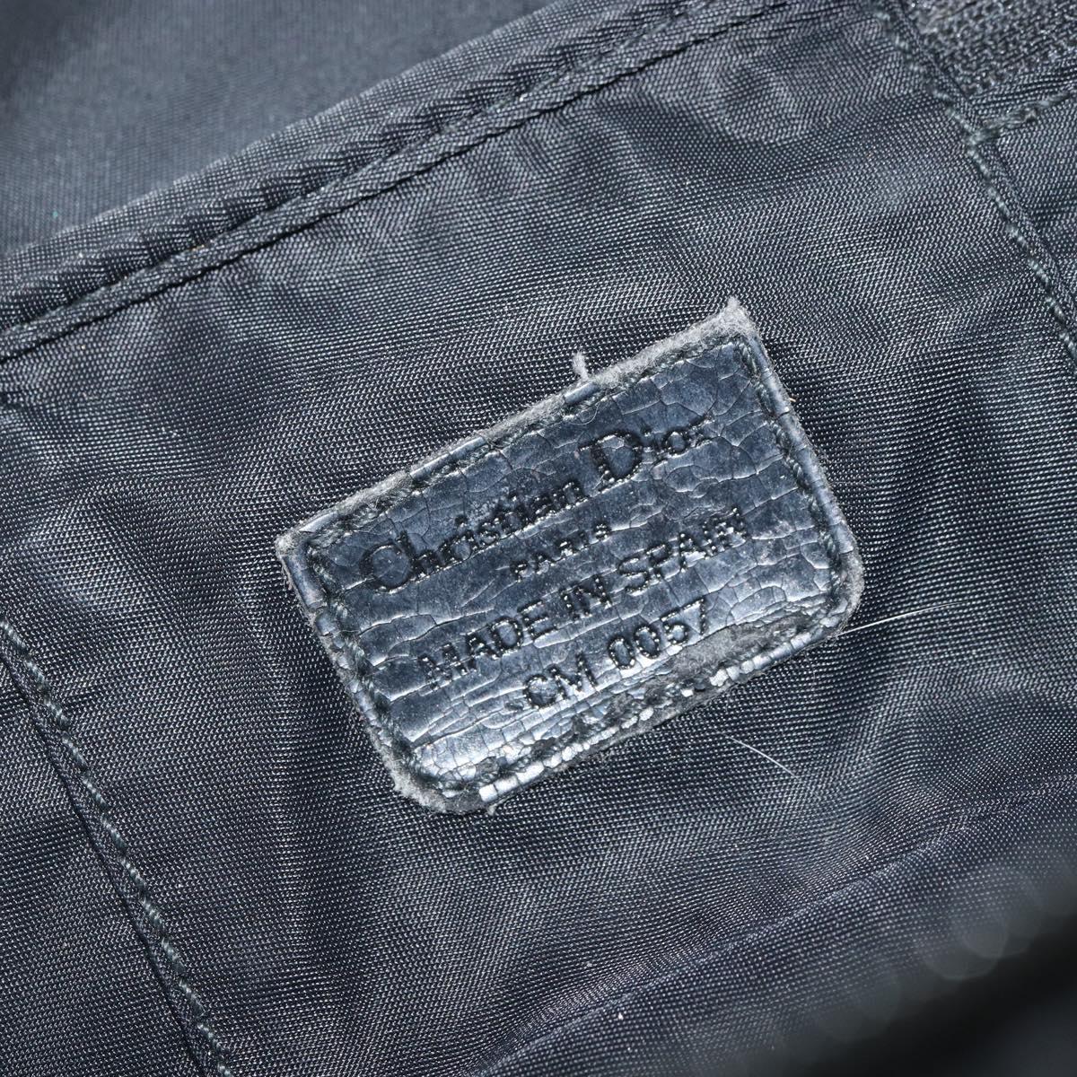 Christian Dior Trotter Canvas Vanity Pouch Black Silver Auth hk3265