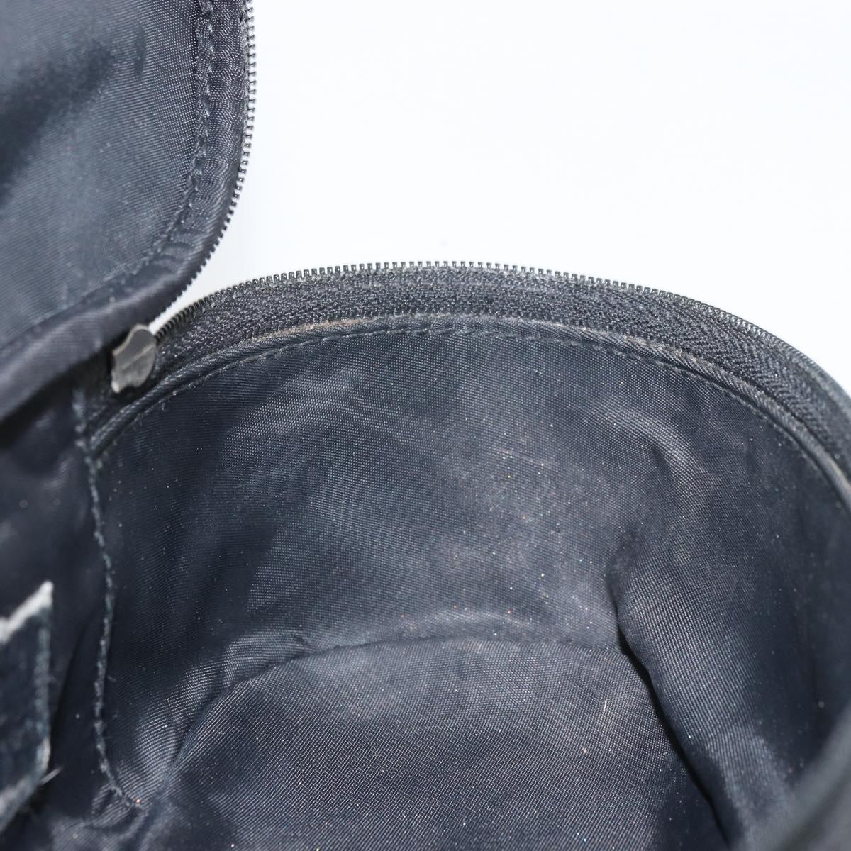 Christian Dior Trotter Canvas Vanity Pouch Black Silver Auth hk3265