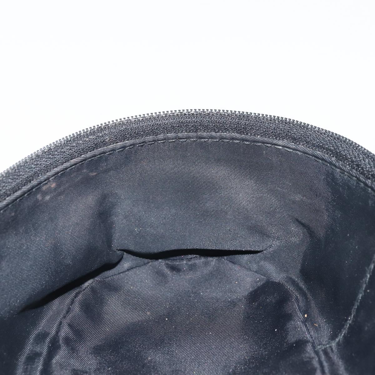 Christian Dior Trotter Canvas Vanity Pouch Black Silver Auth hk3265