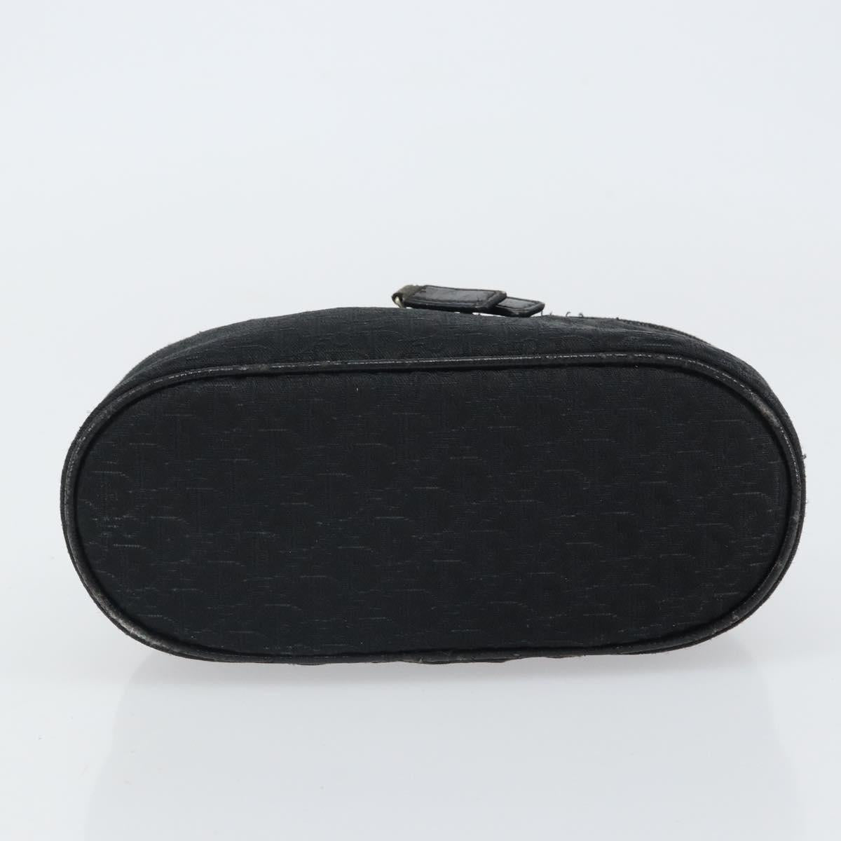 Christian Dior Trotter Canvas Vanity Pouch Black Silver Auth hk3265