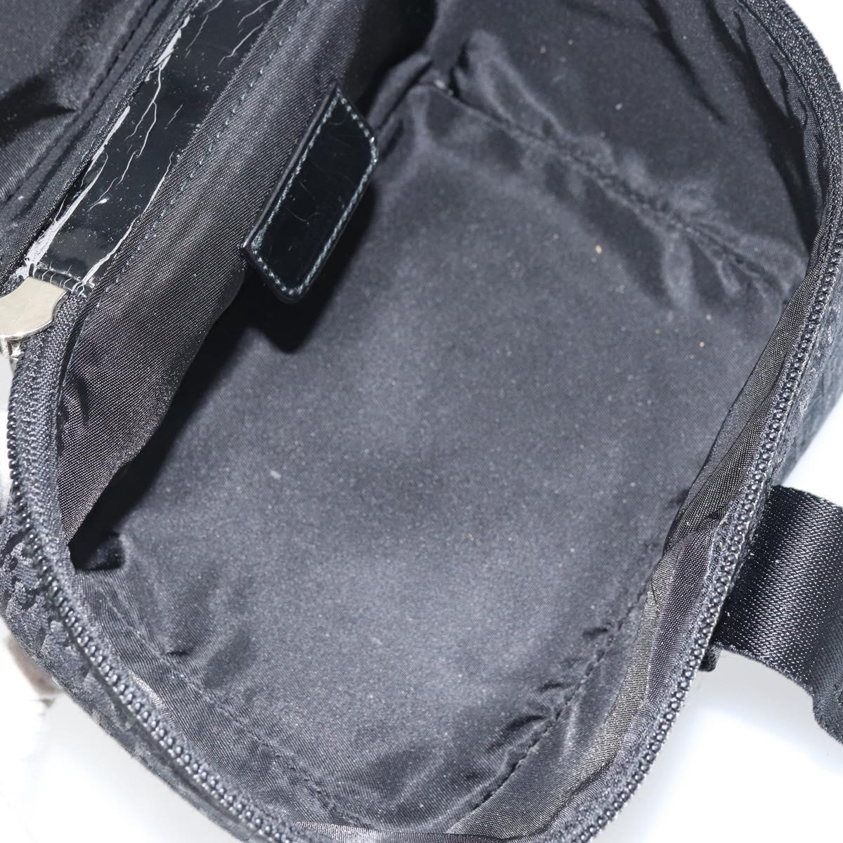 Christian Dior Trotter Canvas Vanity Pouch Black Silver Auth hk3266