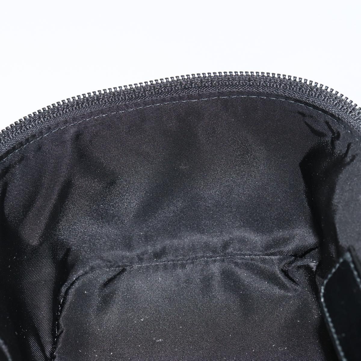 Christian Dior Trotter Canvas Vanity Pouch Black Silver Auth hk3266