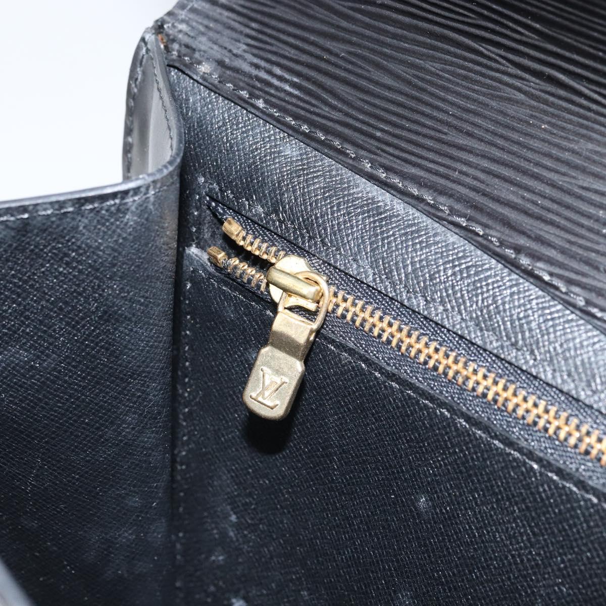 LOUIS VUITTON Epi Montaigne 27 Clutch Bag Black M52652 LV Auth hk3270