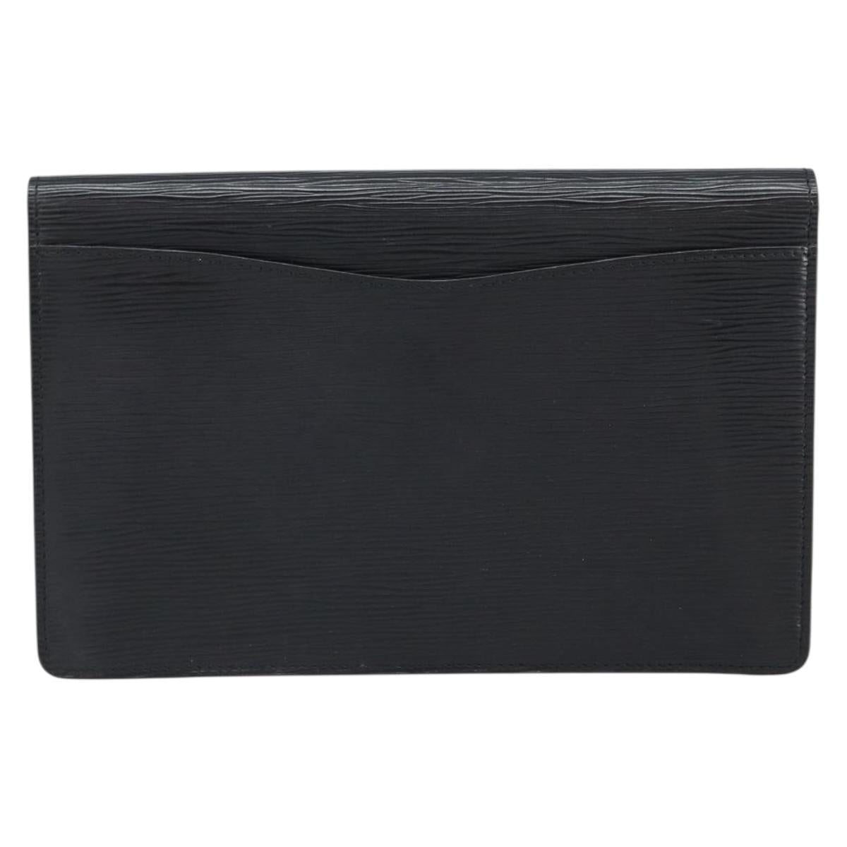 LOUIS VUITTON Epi Montaigne 27 Clutch Bag Black M52652 LV Auth hk3270