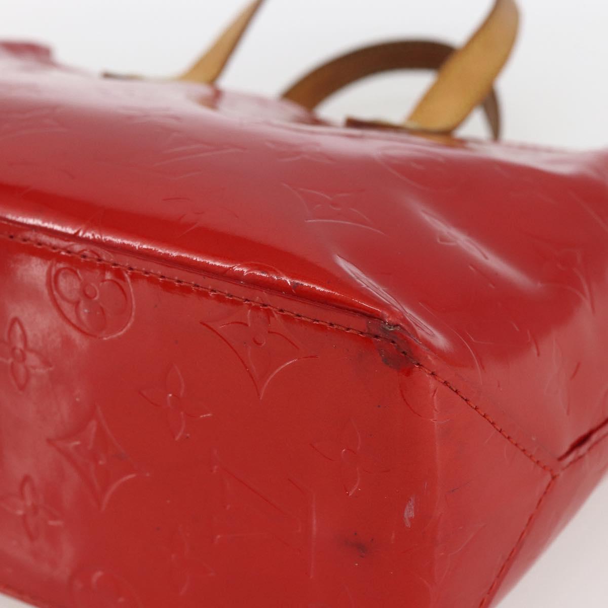 LOUIS VUITTON Monogram Vernis Reade PM Hand Bag Red Rouge M91088 LV Auth hk3277