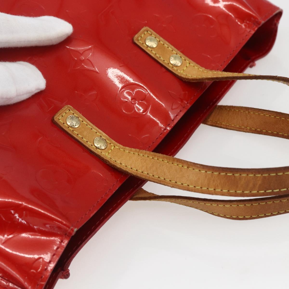 LOUIS VUITTON Monogram Vernis Reade PM Hand Bag Red Rouge M91088 LV Auth hk3277