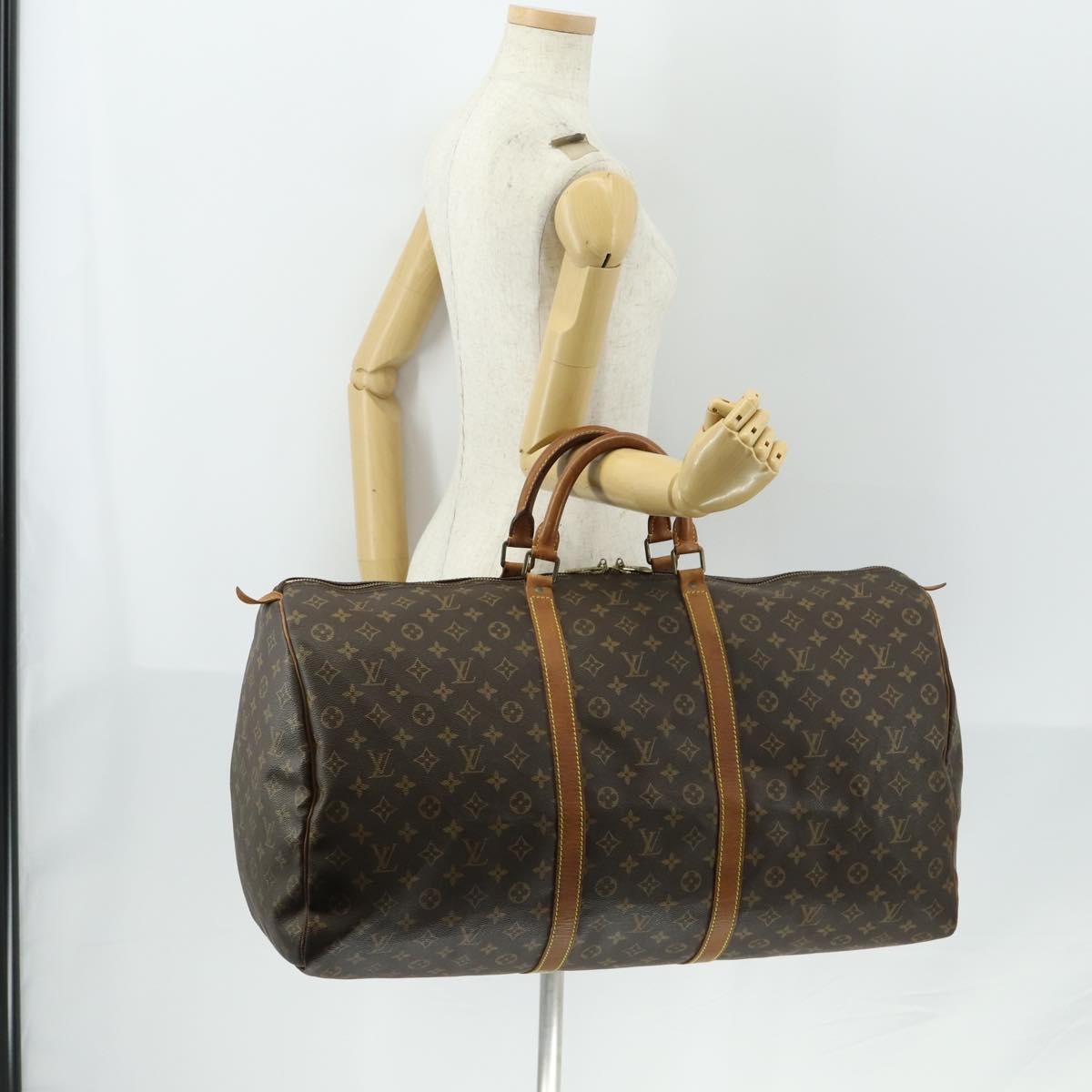 LOUIS VUITTON Monogram Keepall 60 Boston Bag M41422 LV Auth hk3288