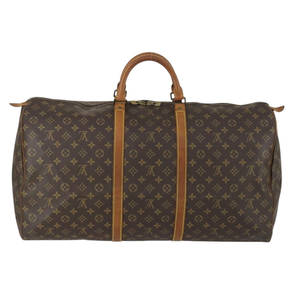 LOUIS VUITTON Monogram Keepall 60 Boston Bag M41422 LV Auth hk3288