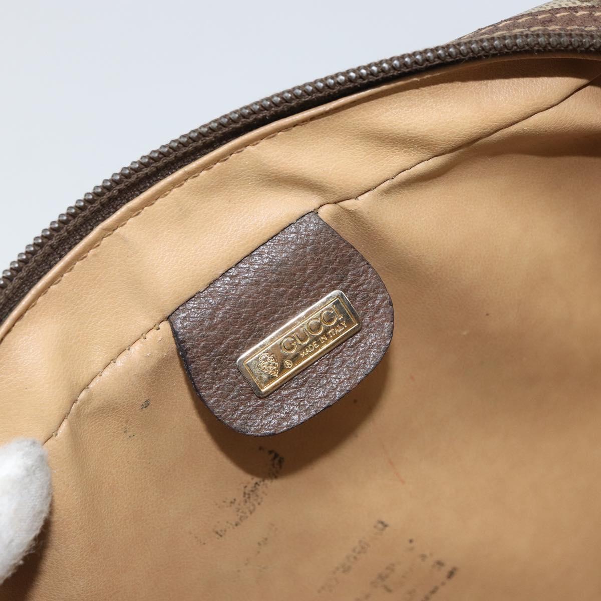 GUCCI GG Supreme Clutch Bag PVC Beige Auth hk3292