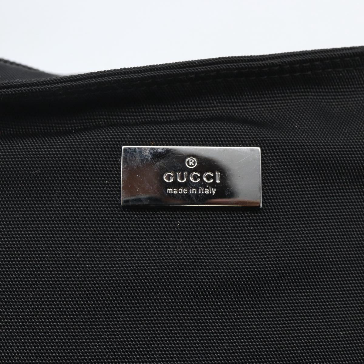 GUCCI Shoulder Bag Nylon Black Silver 141198 Auth hk3295