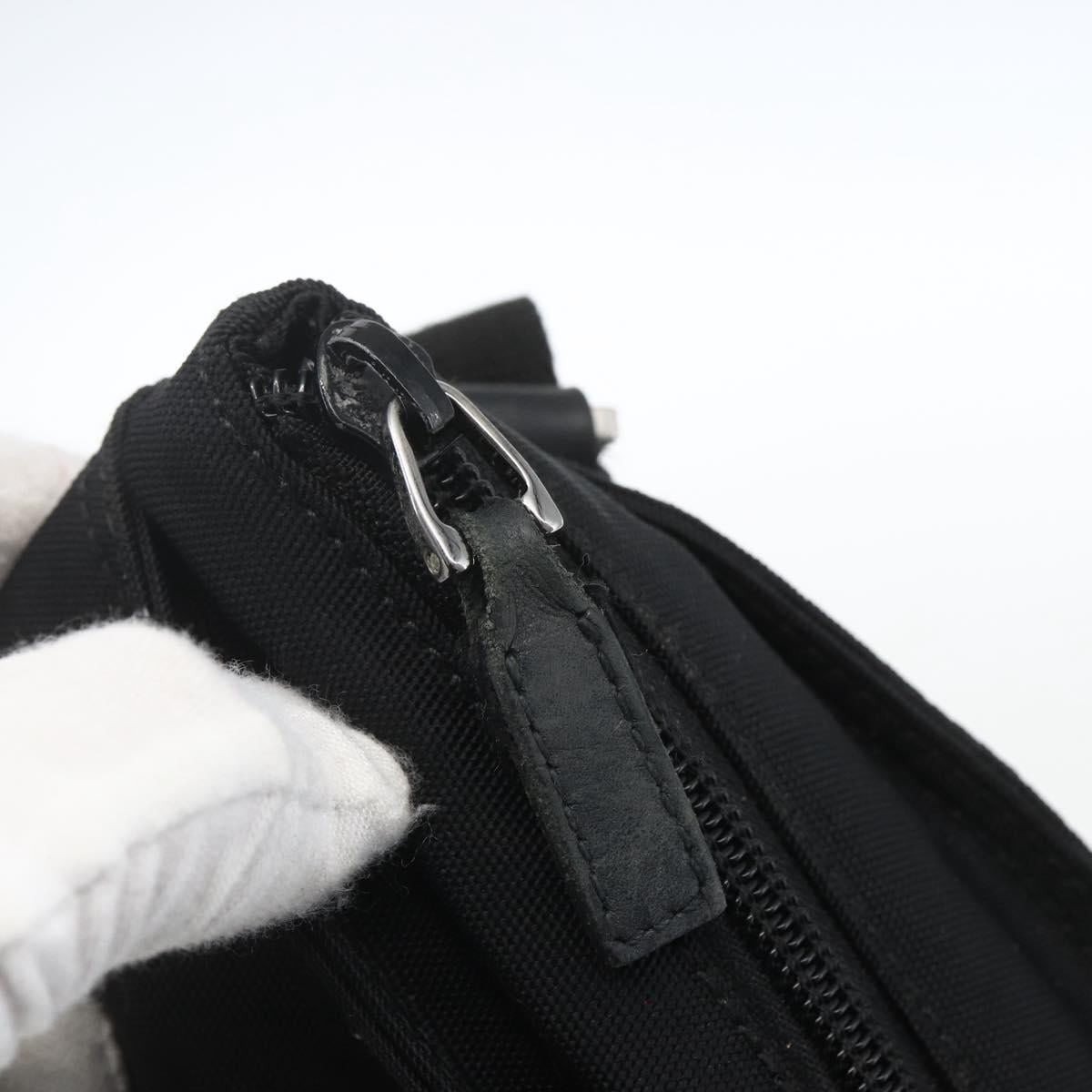 GUCCI Shoulder Bag Nylon Black Silver 141198 Auth hk3295