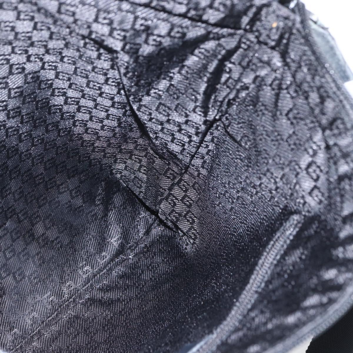 GUCCI Shoulder Bag Nylon Black Silver 141198 Auth hk3295