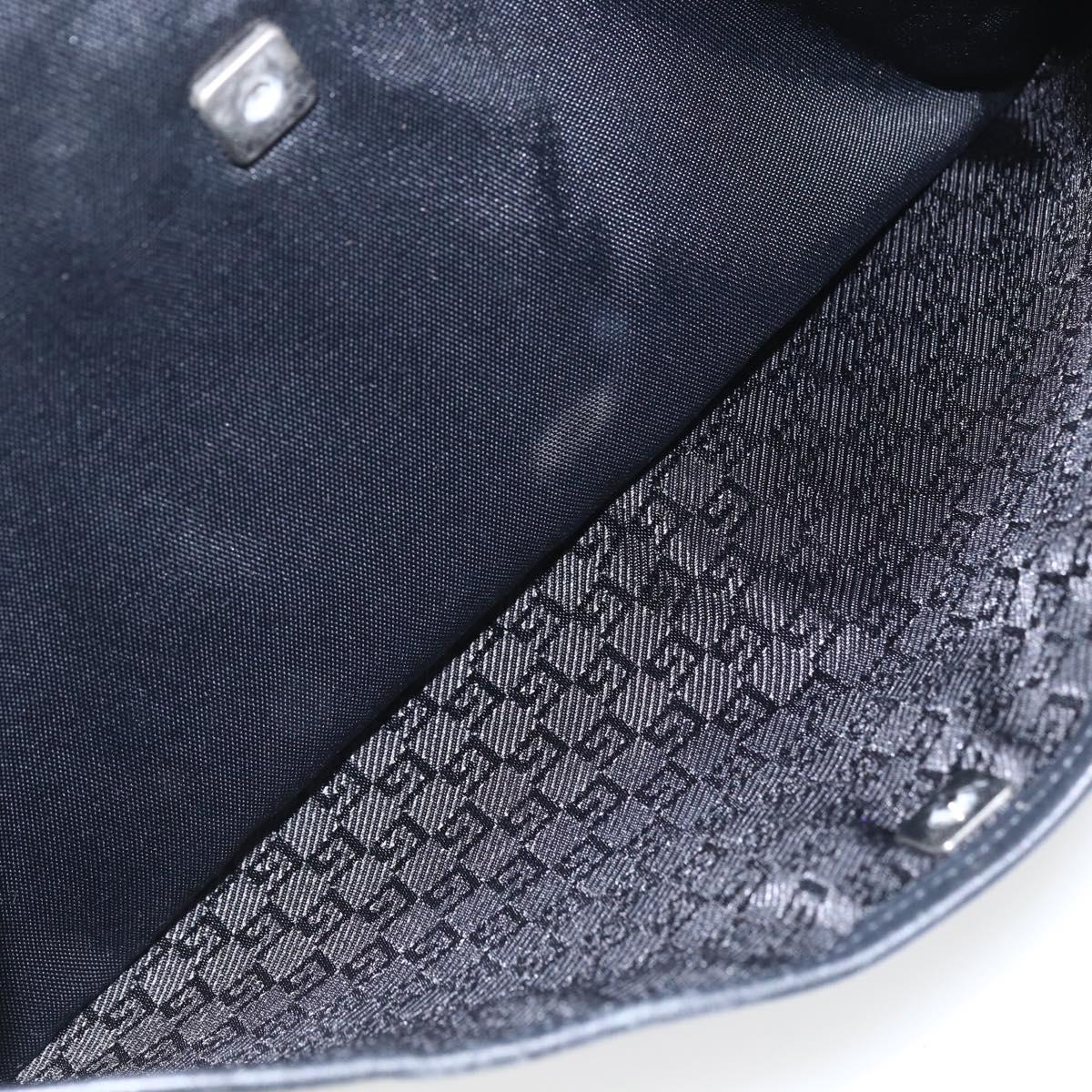 GUCCI Shoulder Bag Nylon Black Silver 141198 Auth hk3295